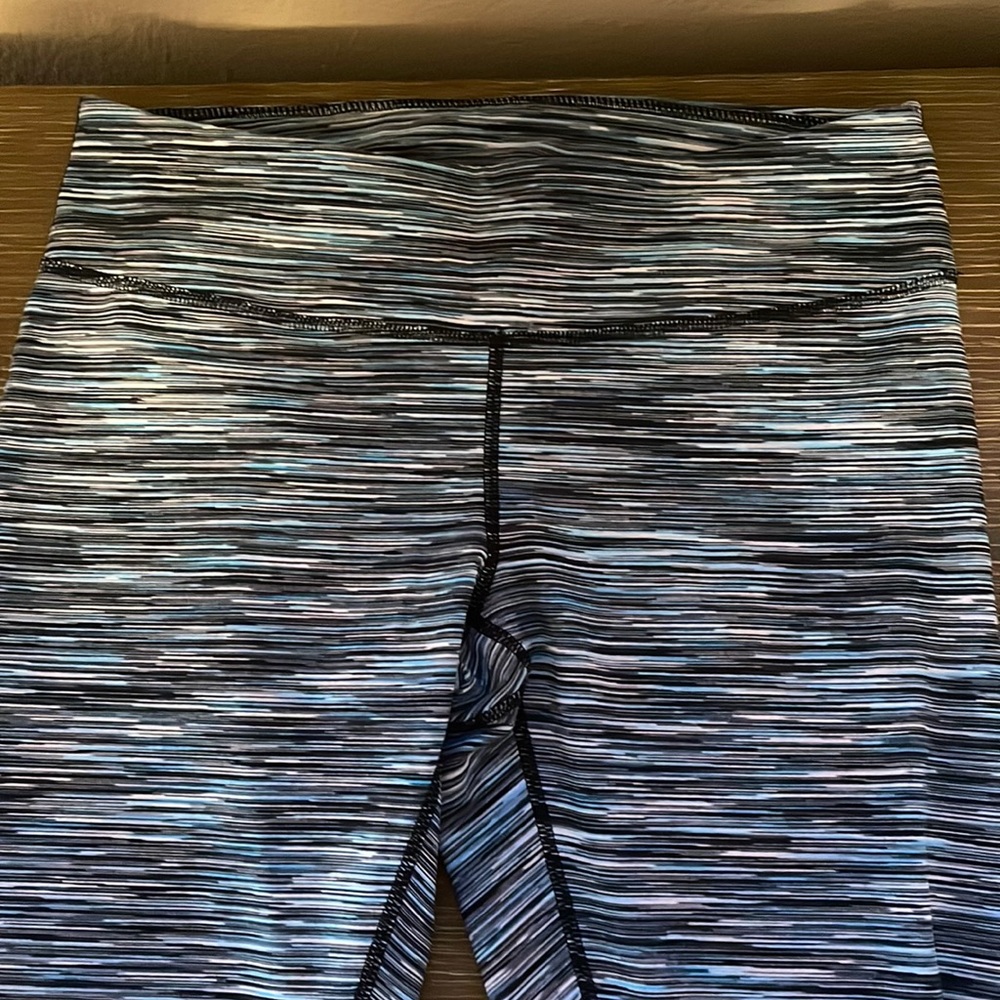 Zella Blue White and Black Stripped Legging